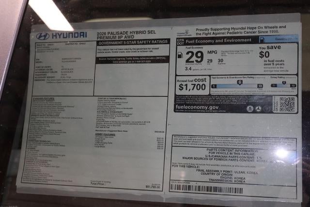 2026 Hyundai PALISADE HYBRID SEL Premium 8P AWD