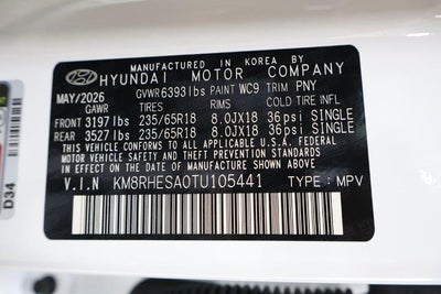 2026 Hyundai PALISADE HYBRID SEL Premium 7P AWD