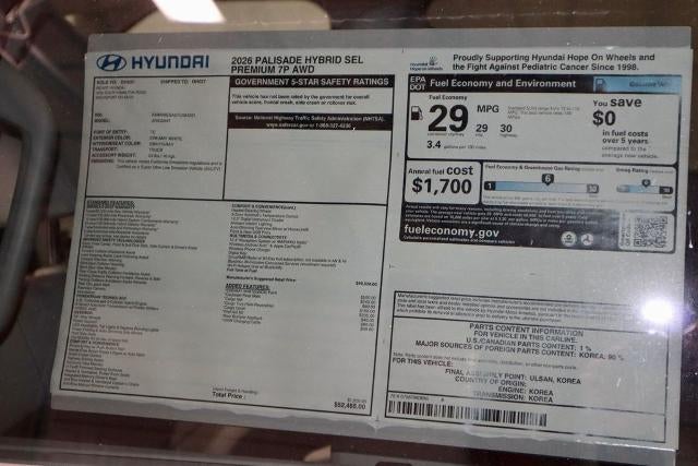 2026 Hyundai PALISADE HYBRID SEL Premium 7P AWD