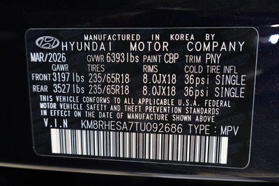2026 Hyundai PALISADE HYBRID SEL Premium 7P AWD