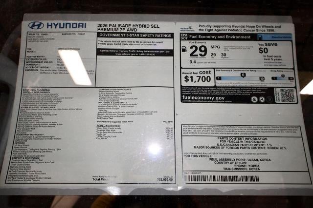 2026 Hyundai PALISADE HYBRID SEL Premium 7P AWD