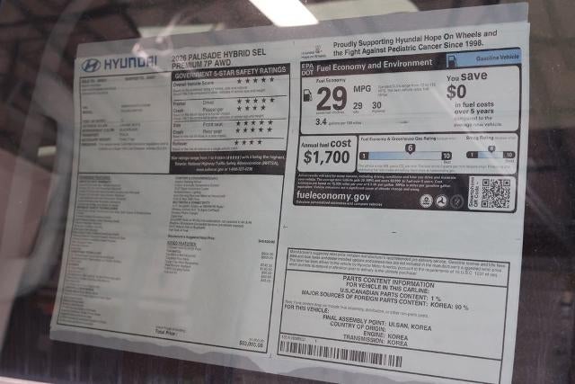 2026 Hyundai PALISADE HYBRID SEL Premium 7P AWD