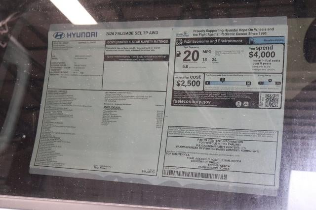 2026 Hyundai PALISADE SEL 7P AWD