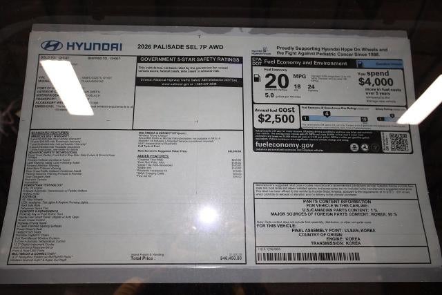 2026 Hyundai PALISADE SEL 7P AWD