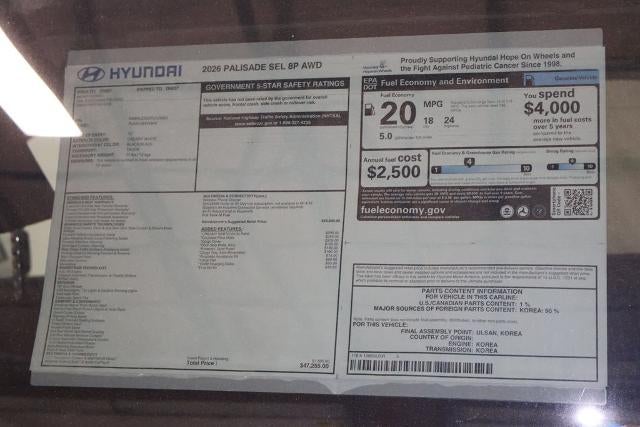 2026 Hyundai PALISADE SEL 8P AWD