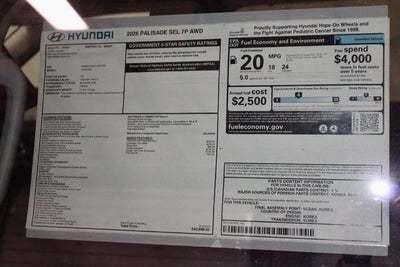 2026 Hyundai PALISADE SEL 7P AWD