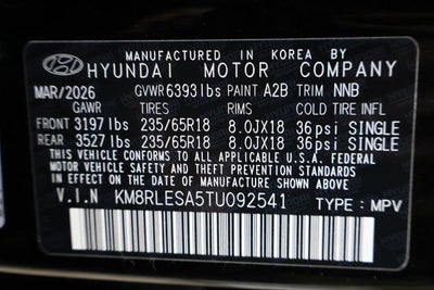 2026 Hyundai PALISADE HYBRID SEL 7P AWD