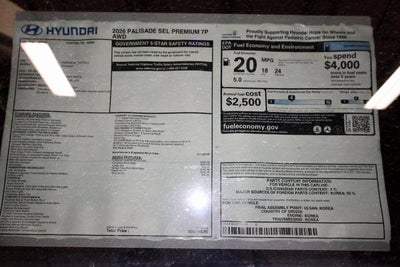 2026 Hyundai PALISADE SEL Premium 7P AWD