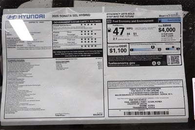 2025 Hyundai SONATA HYBRID SEL FWD