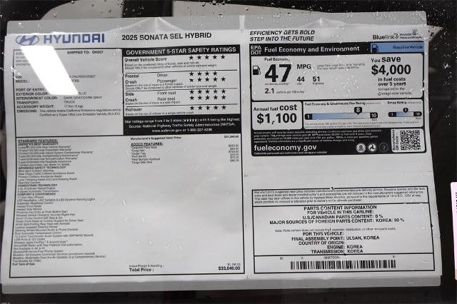 2025 Hyundai SONATA HYBRID SEL FWD
