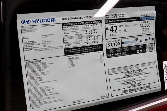 2025 Hyundai SONATA HYBRID SEL FWD