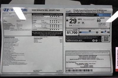 2026 Hyundai SONATA SEL Sport FWD