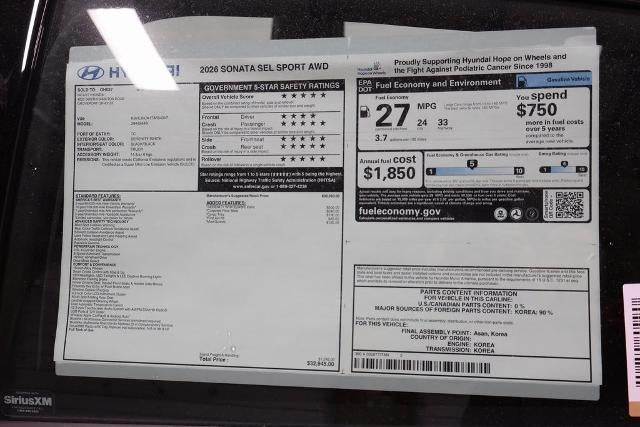 2026 Hyundai SONATA SEL Sport AWD