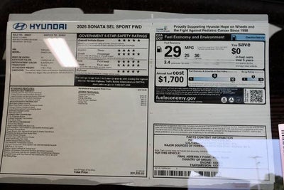 2026 Hyundai SONATA SEL Sport FWD