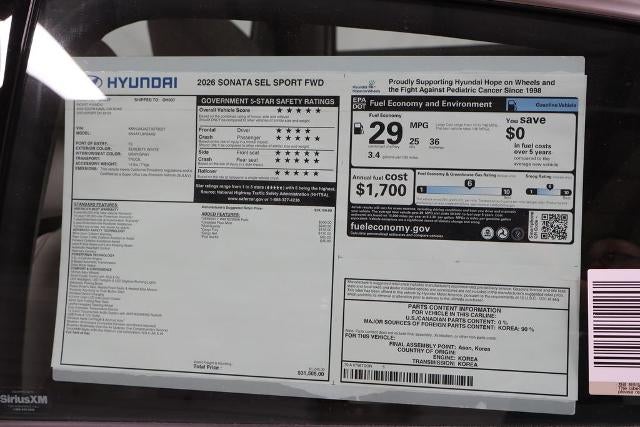 2026 Hyundai SONATA SEL Sport FWD