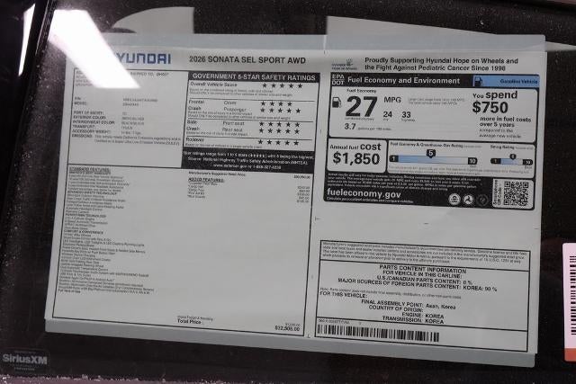 2026 Hyundai SONATA SEL Sport AWD