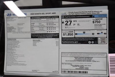 2026 Hyundai SONATA SEL Sport AWD