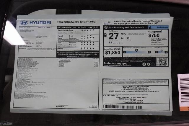 2026 Hyundai SONATA SEL Sport AWD
