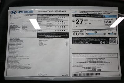 2026 Hyundai SONATA SEL Sport AWD