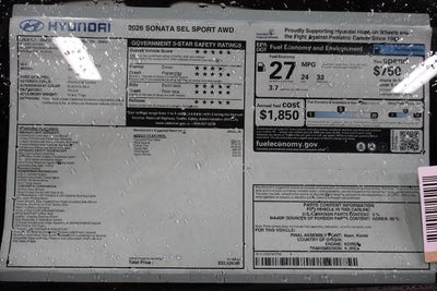2026 Hyundai SONATA SEL Sport AWD