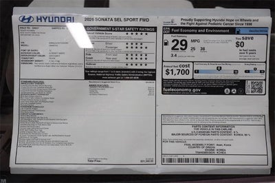 2026 Hyundai SONATA SEL Sport FWD