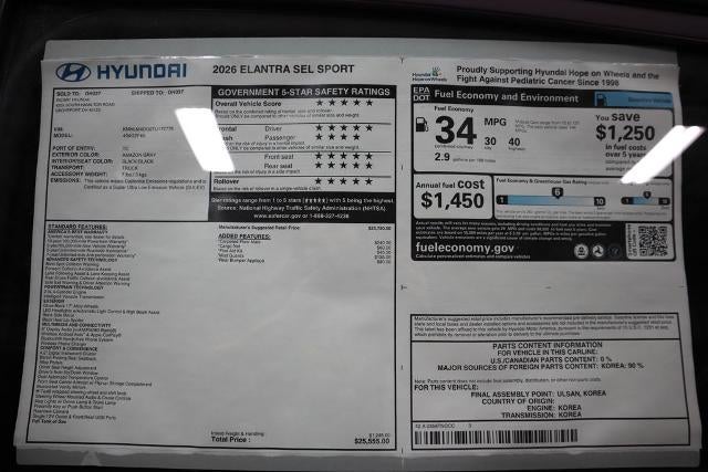 2026 Hyundai ELANTRA SEL Sport IVT