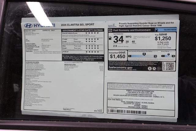 2026 Hyundai ELANTRA SEL Sport Sedan