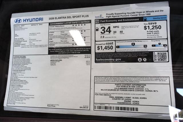 2026 Hyundai ELANTRA SEL Sport Plus Sedan