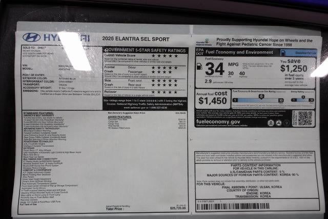 2026 Hyundai ELANTRA SEL Sport IVT