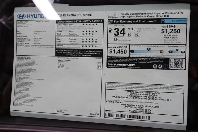 2026 Hyundai ELANTRA SEL Sport IVT