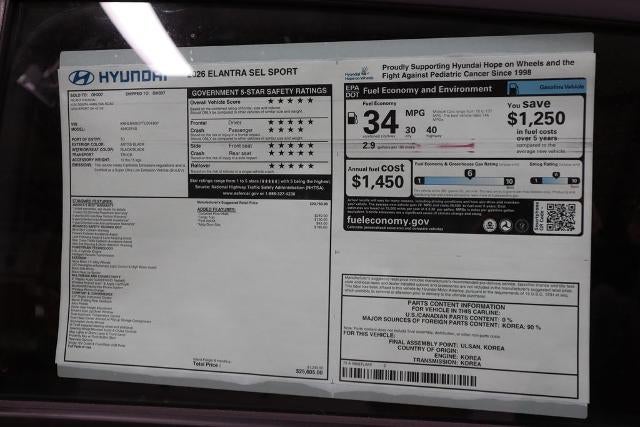 2026 Hyundai ELANTRA SEL Sport IVT