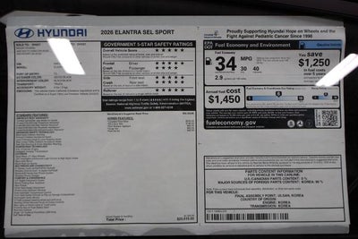 2026 Hyundai ELANTRA SEL Sport Sedan