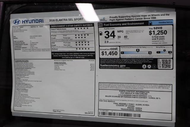 2026 Hyundai ELANTRA SEL Sport IVT