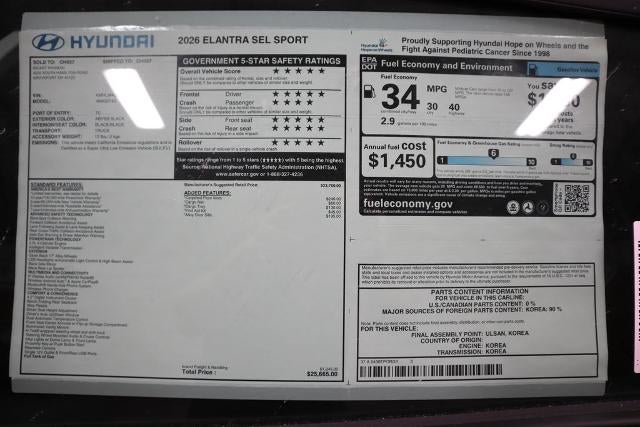 2026 Hyundai ELANTRA SEL Sport IVT