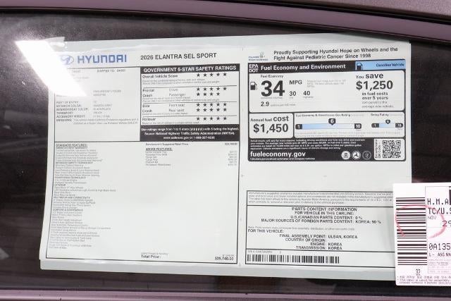 2026 Hyundai ELANTRA SEL Sport IVT