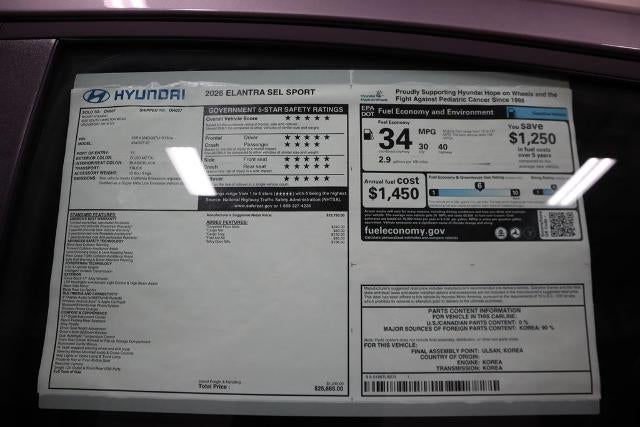 2026 Hyundai ELANTRA SEL Sport IVT