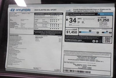 2026 Hyundai ELANTRA SEL Sport IVT