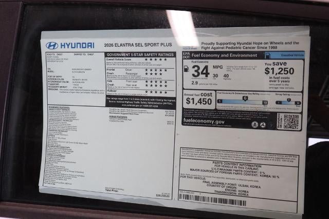 2026 Hyundai ELANTRA SEL Sport Plus Sedan