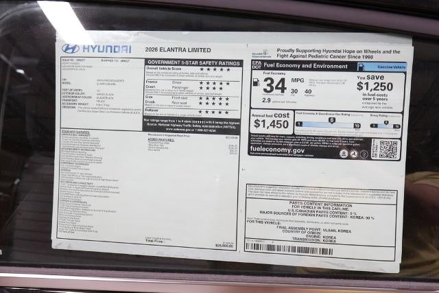 2026 Hyundai ELANTRA Limited Sedan