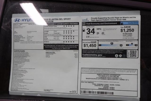 2026 Hyundai ELANTRA SEL Sport Premium IVT