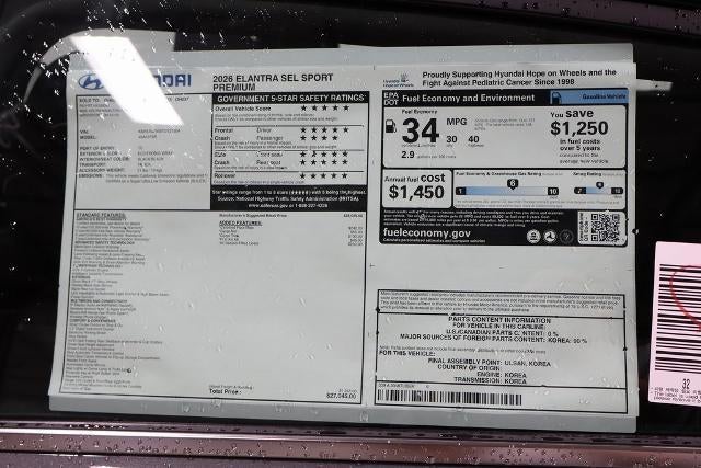2026 Hyundai ELANTRA SEL Sport Premium IVT
