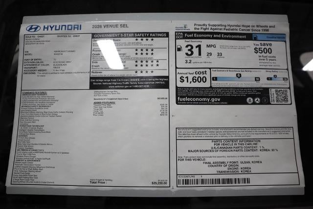 2026 Hyundai VENUE SEL FWD