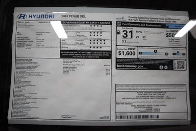 2026 Hyundai VENUE SEL FWD
