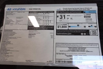 2026 Hyundai VENUE SEL FWD