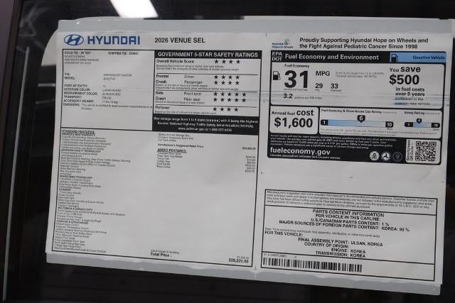 2026 Hyundai VENUE SEL FWD