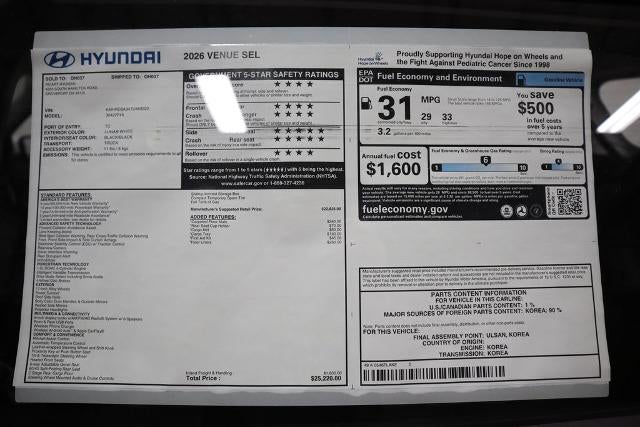 2026 Hyundai VENUE SEL FWD