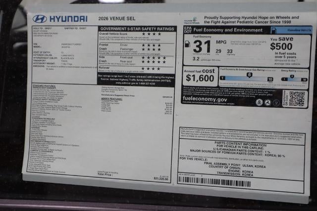 2026 Hyundai VENUE SEL FWD