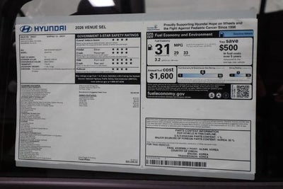 2026 Hyundai VENUE SEL FWD