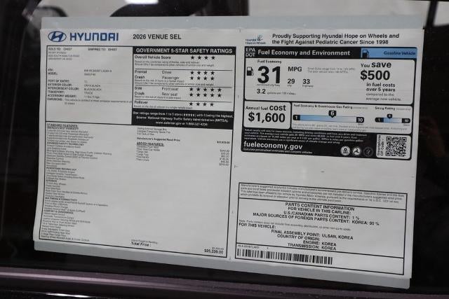 2026 Hyundai VENUE SEL FWD