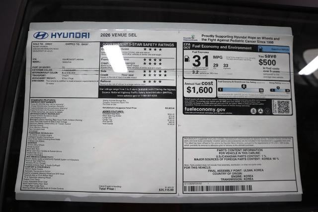 2026 Hyundai VENUE SEL FWD